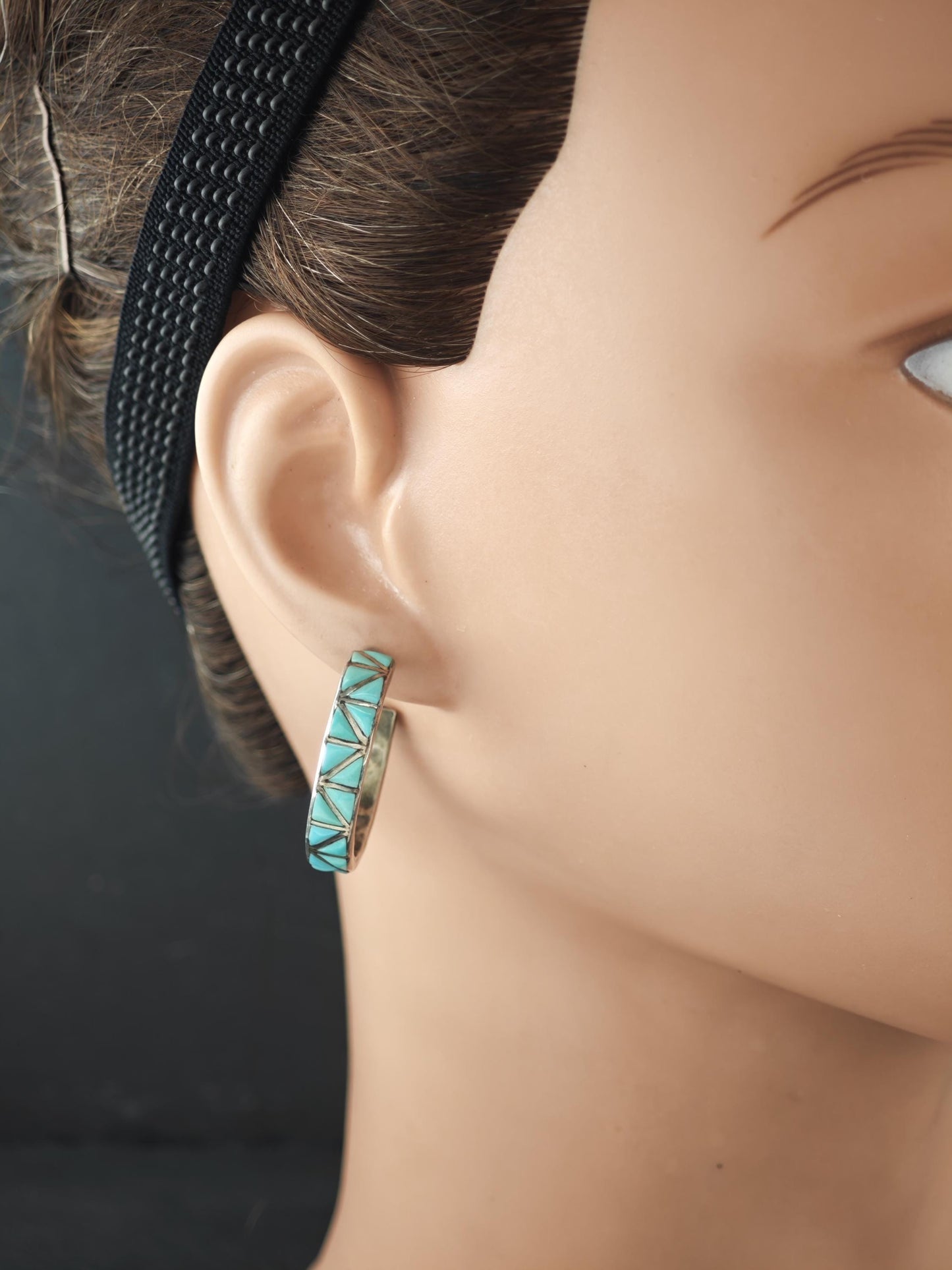 Choice of Zuni Inlay, Native American Sterling Silver Stud/Hoop Earrings