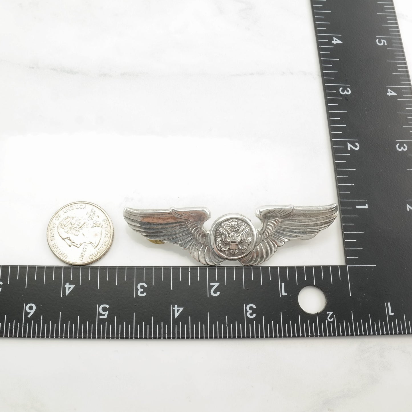 Silver Brooch Army Air Force U.S. WWII Aircrew Wings Sterling B1657