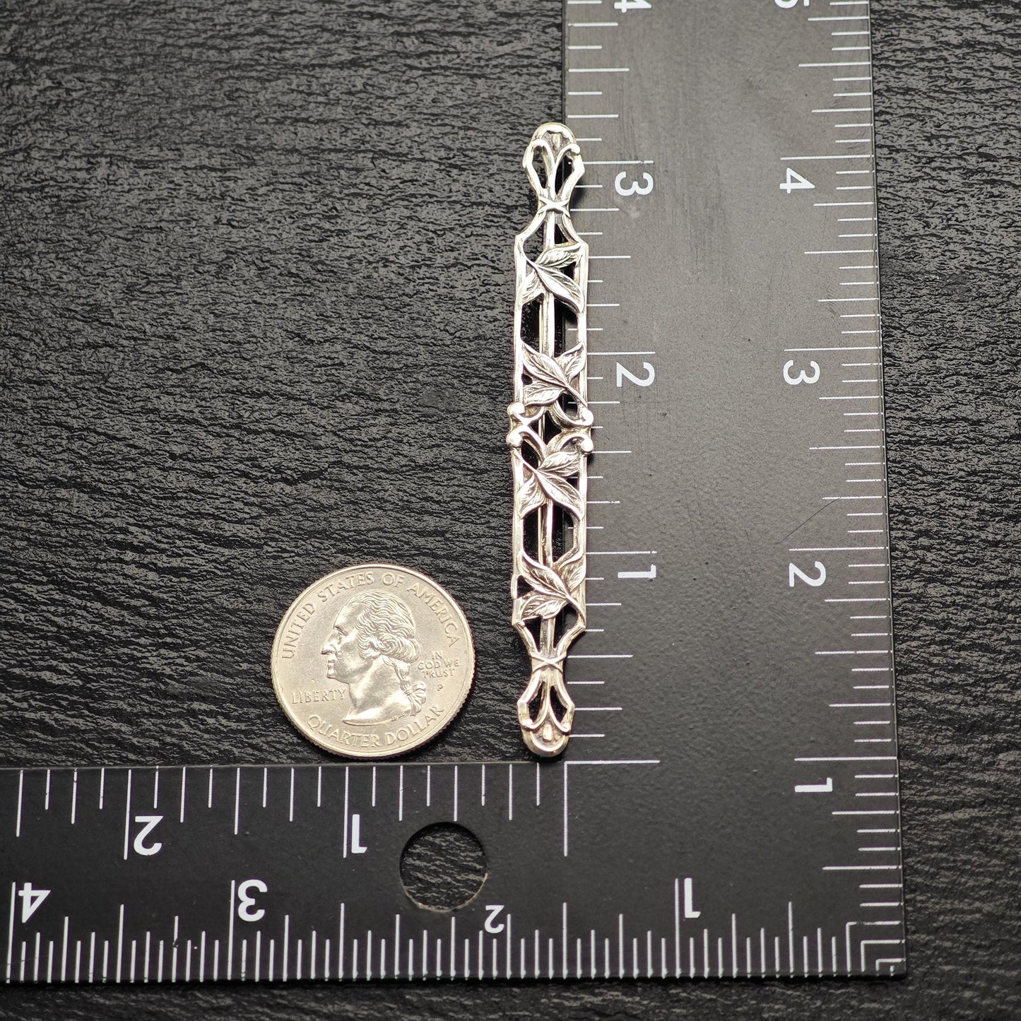Vintage Art Nouveau, Floral Brooch Sterling Silver
