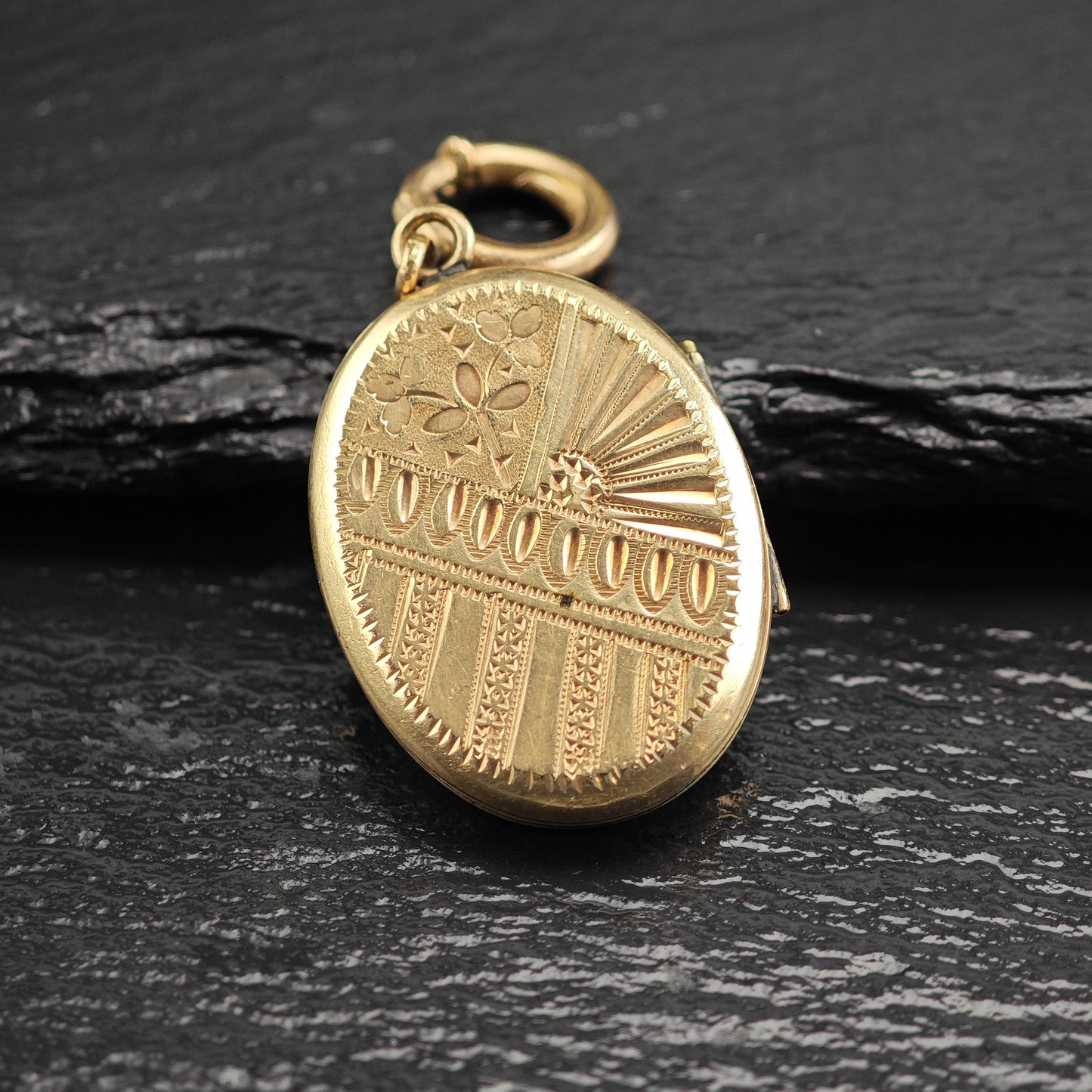 Antique Picture Pendant Locket Gold Filled P3028