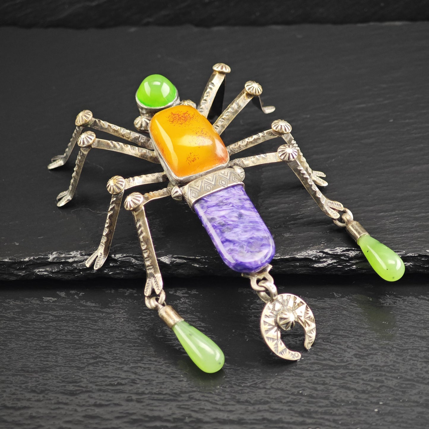Large Spider Pin by Melanie Deluca, Sterling Silver