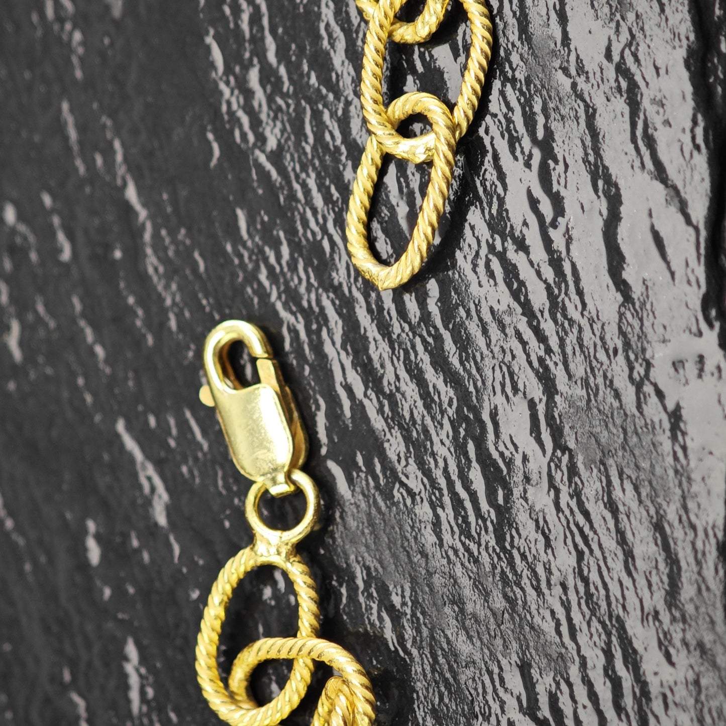 Gold Plated Twisted Oval Link Chain Sterling Silver Necklace N2753