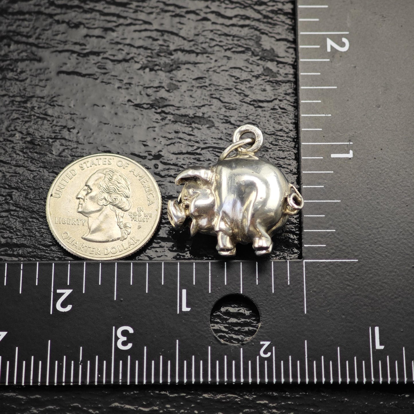 Big Pig Sterling Silver Pendant P3046