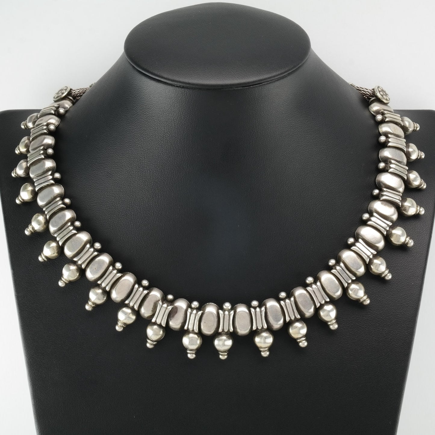 Ethnic Rajasthan Sterling Silver Collar Necklace 17 1/2 N2424