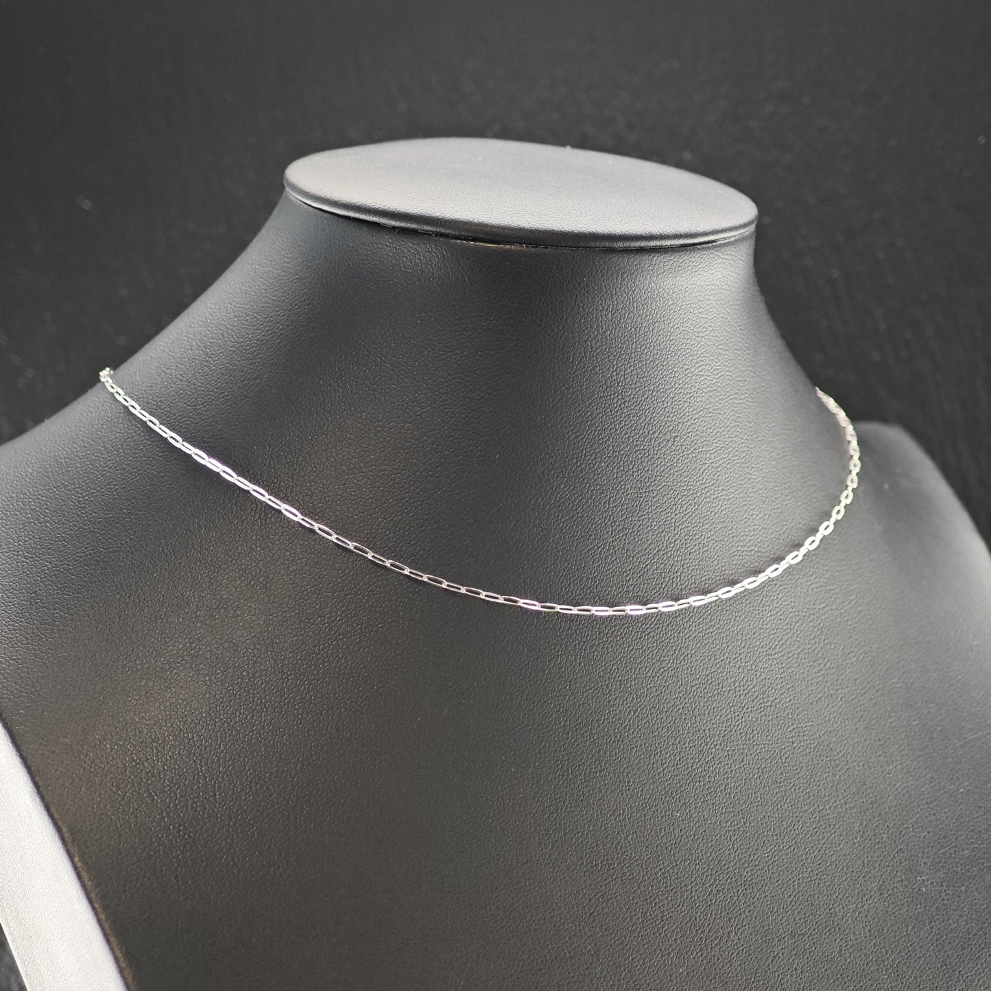 Adjustable Slider Paper Clip Chain Sterling Silver Necklace 24" N2628