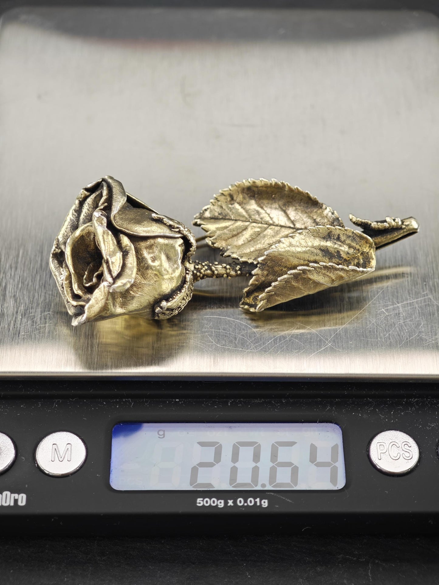 Tilda, Denmark, Crushed Rose Sterling Silver Brooch
