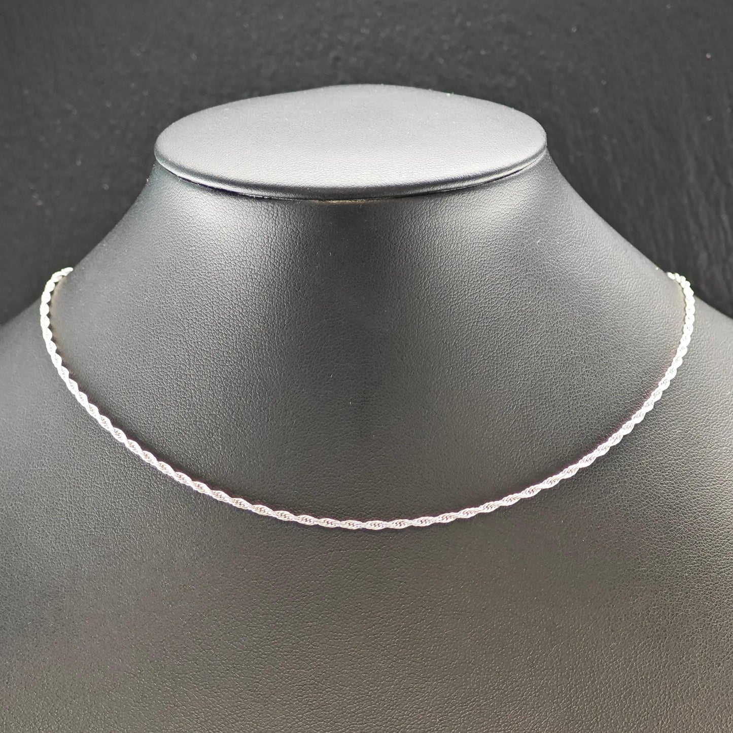 Adjustable slider Rope Chain Sterling Silver Necklace 24 1/8" N2627
