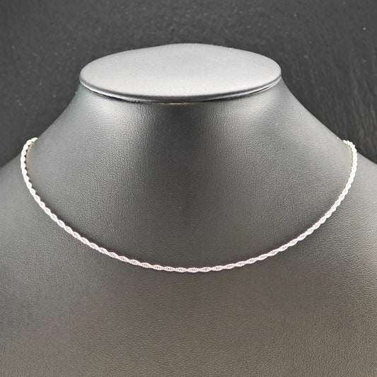 Adjustable slider Rope Chain Sterling Silver Necklace 24 1/8" N2627