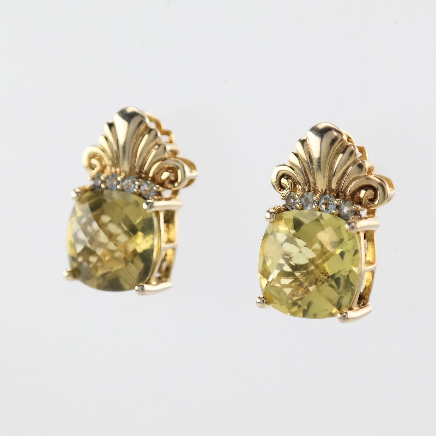 Sevan Sterling Silver Lemon Quartz, Topaz Earrings Stud