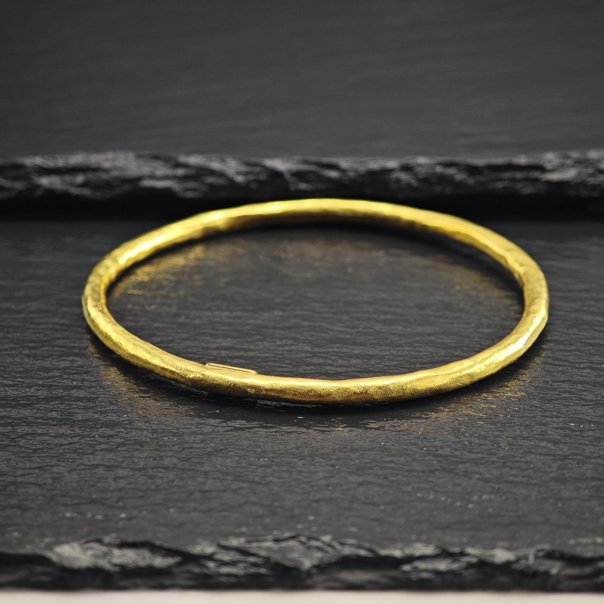 Vintage Ippolita Gold-Plated 4mm Bangle Sterling Silver Sz 7 1/2" BR3130