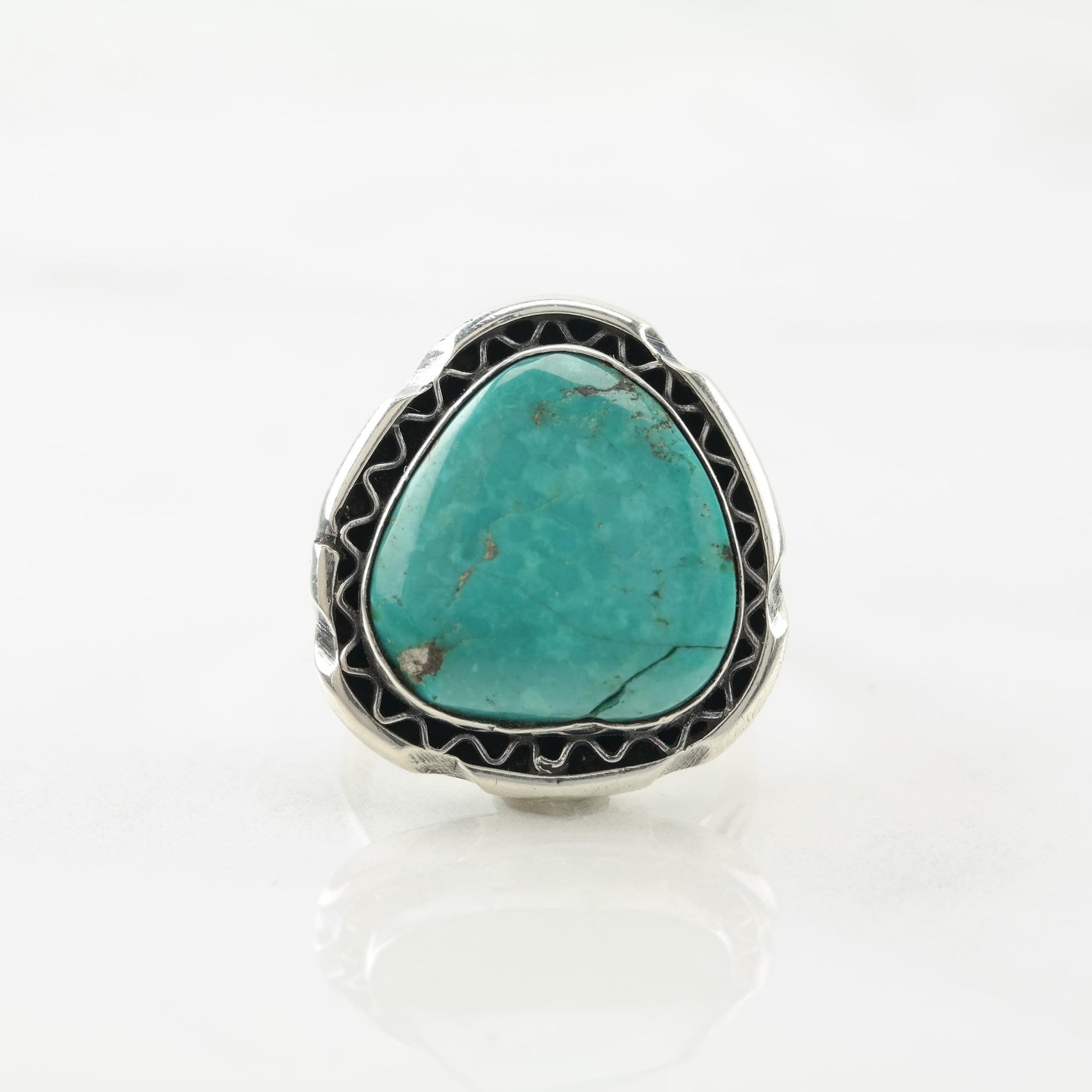 Imperfect Vintage Turquoise Sterling Silver Ring Size 7