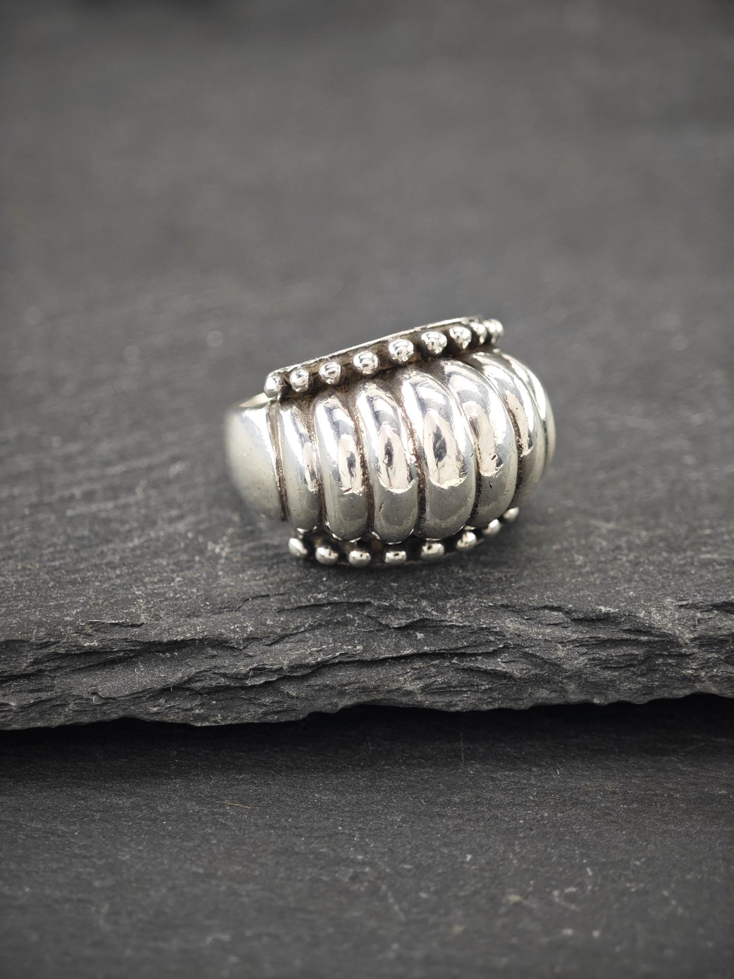 Vintage Scalloped Ring Sterling Silver