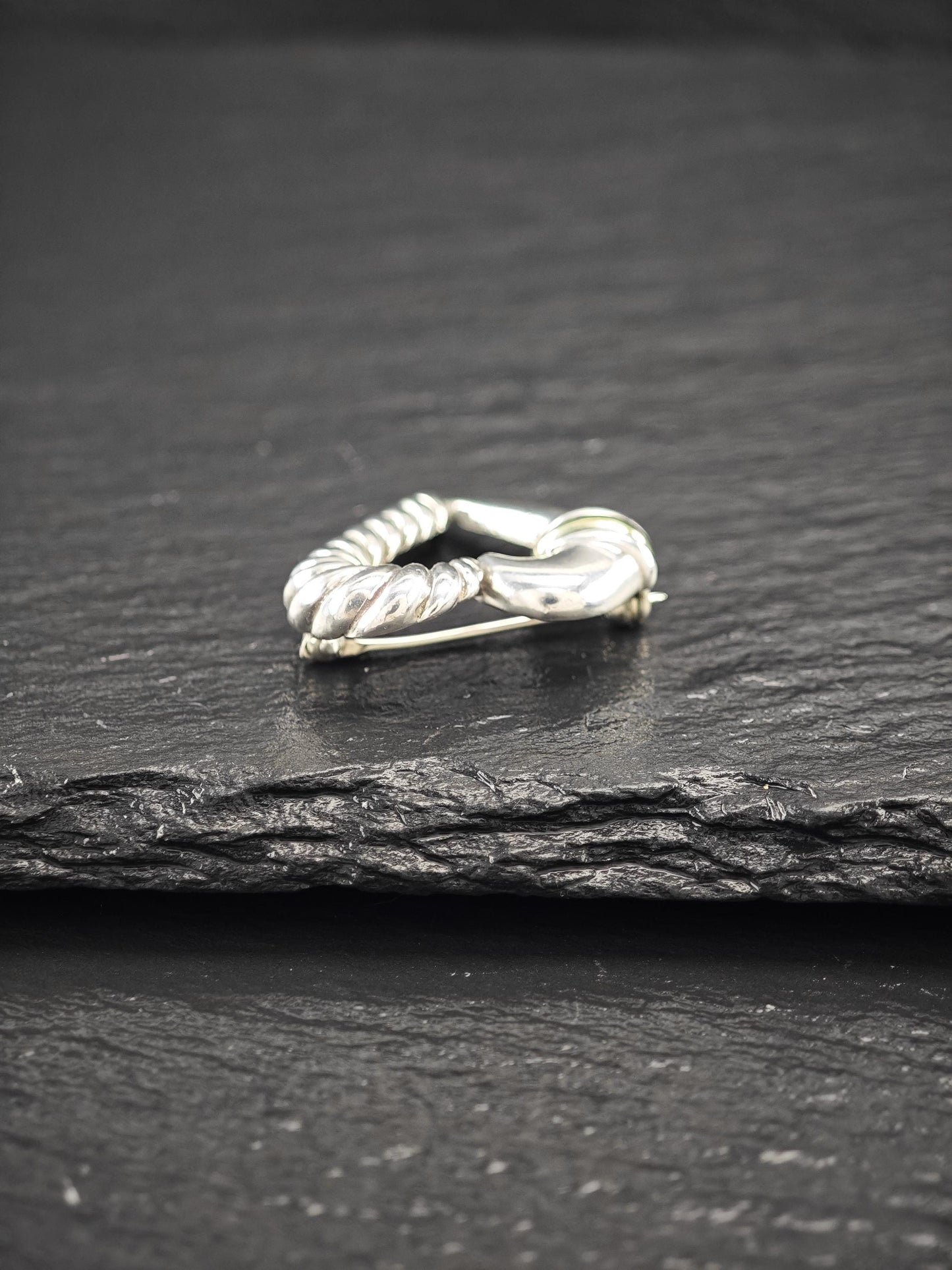 David Yurman 14k Gold Accent, Heart Brooch Sterling Silver