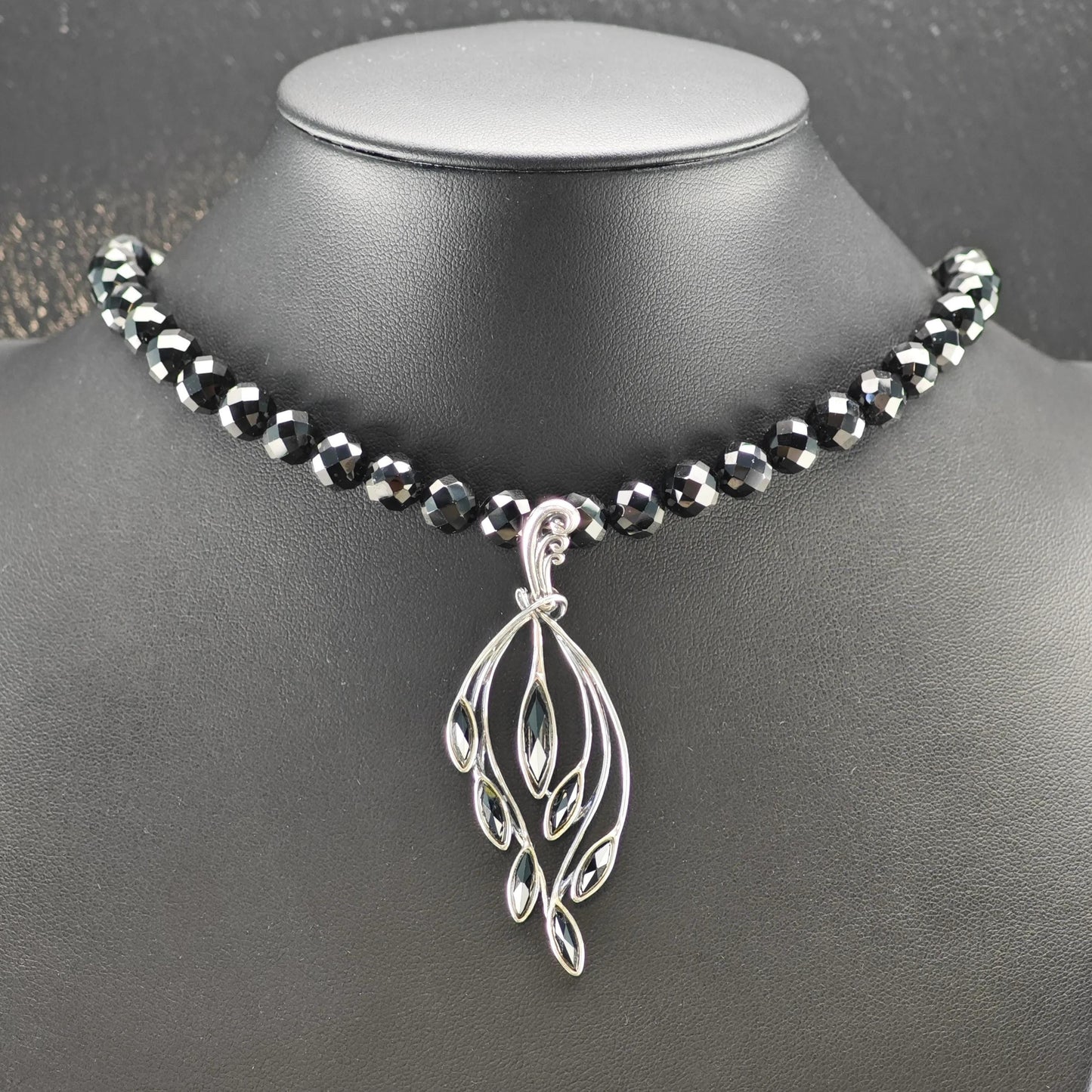 Carolyn Pollack Sterling Silver Black Onyx Beaded Necklace