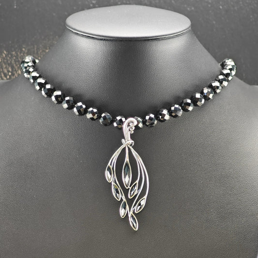 Carolyn Pollack Sterling Silver Black Onyx Beaded Necklace