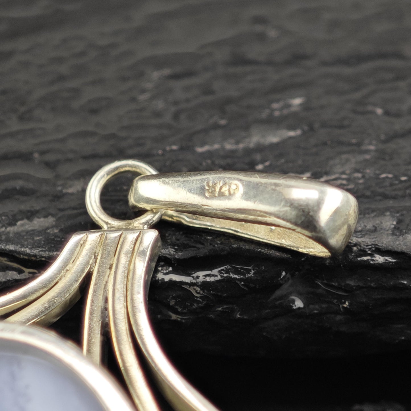 Blue Lace Agate Pendant Sterling Silver P3058