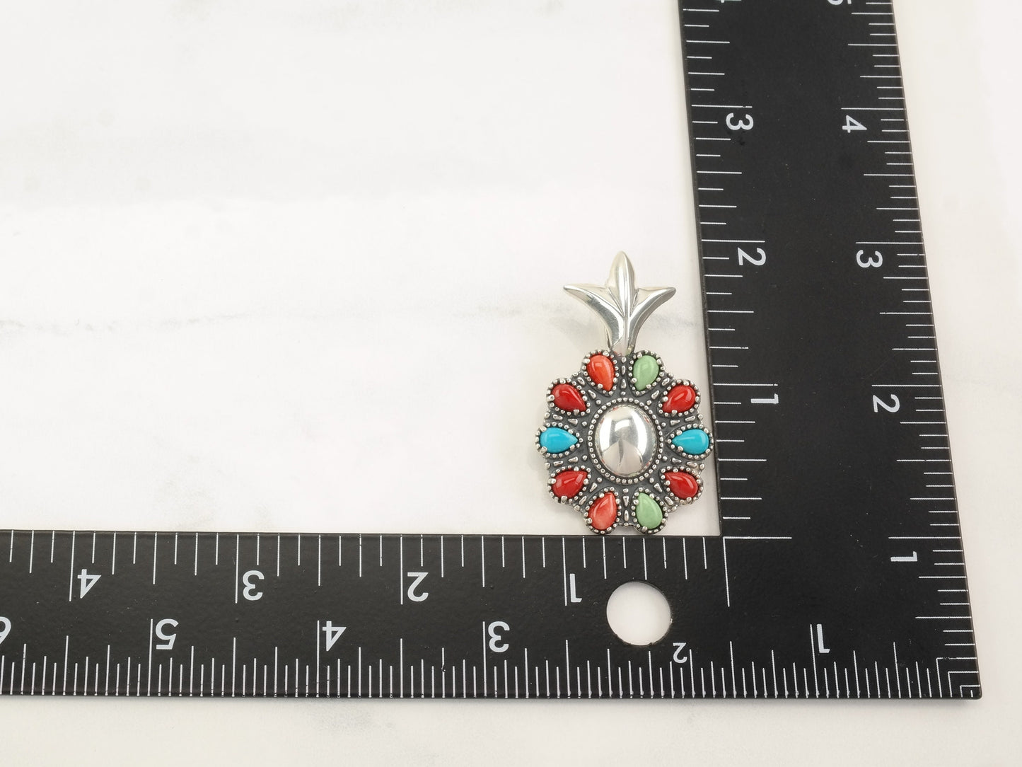 Vintage Relios Multi Gemstone Pineapple Sterling Silver Pendant