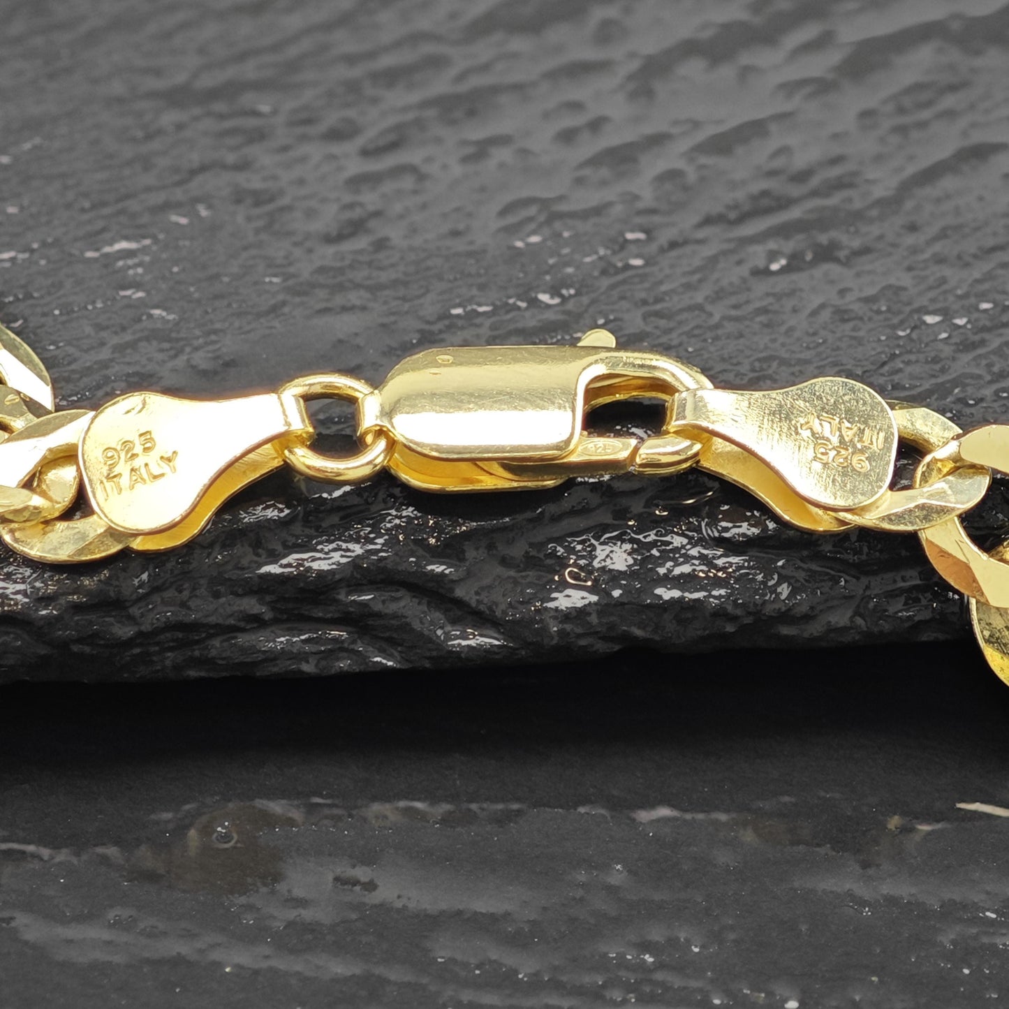 Sterling Silver Gold Plated 6mm Cuban Chain Necklace 22" N2655