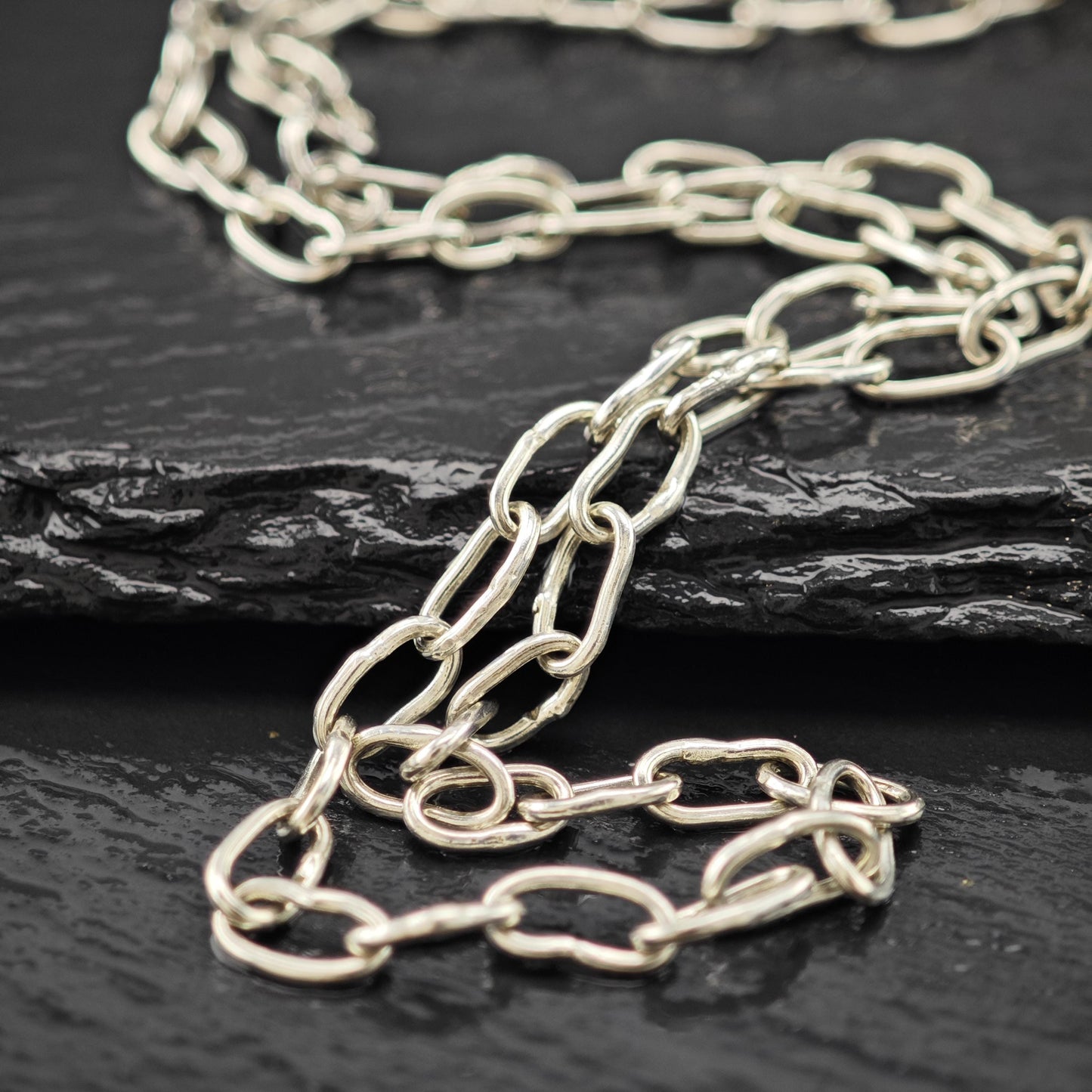 Sterling Silver Handmade Paperclip Chain Necklace 30 1/4" N2634