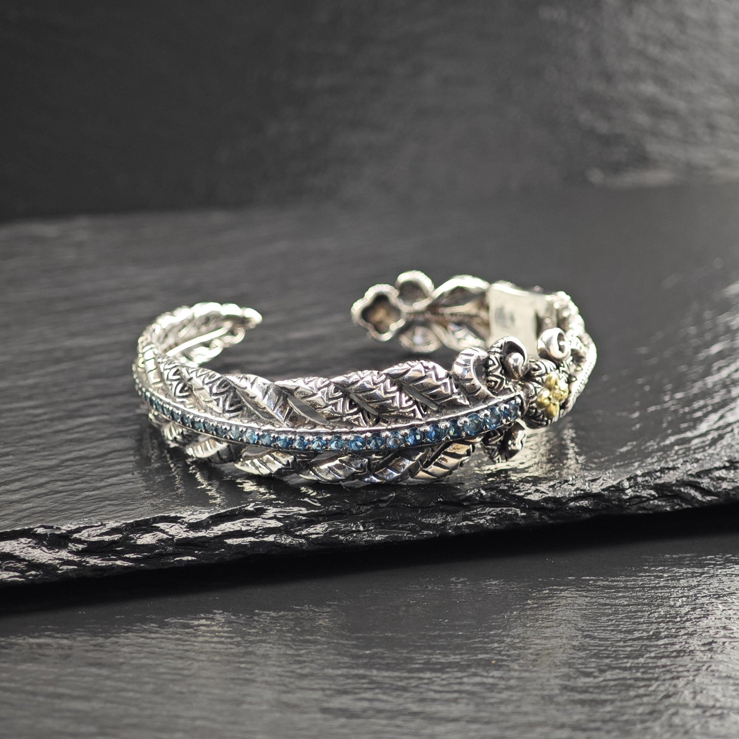 Bixby China 18K Gold Accent, Topaz Sterling Silver Bracelet