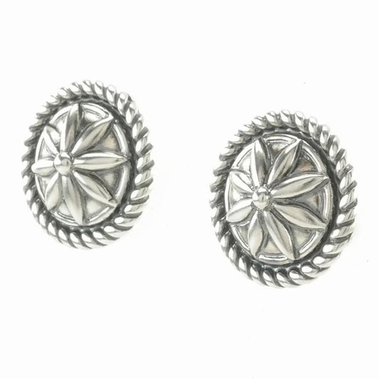 Vintage Sterling Silver Stud Earrings American West Shield