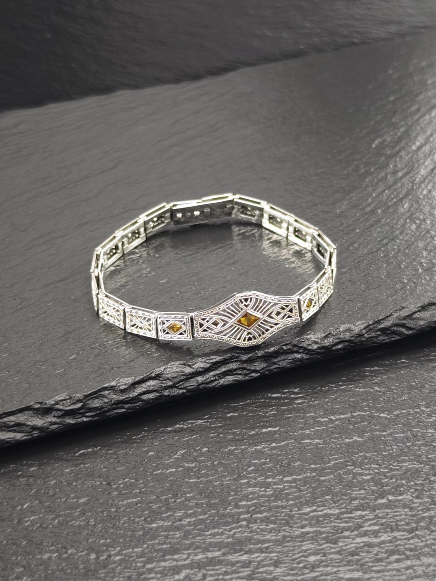 Art Deco Simmons Paste Bracelet Sterling Silver