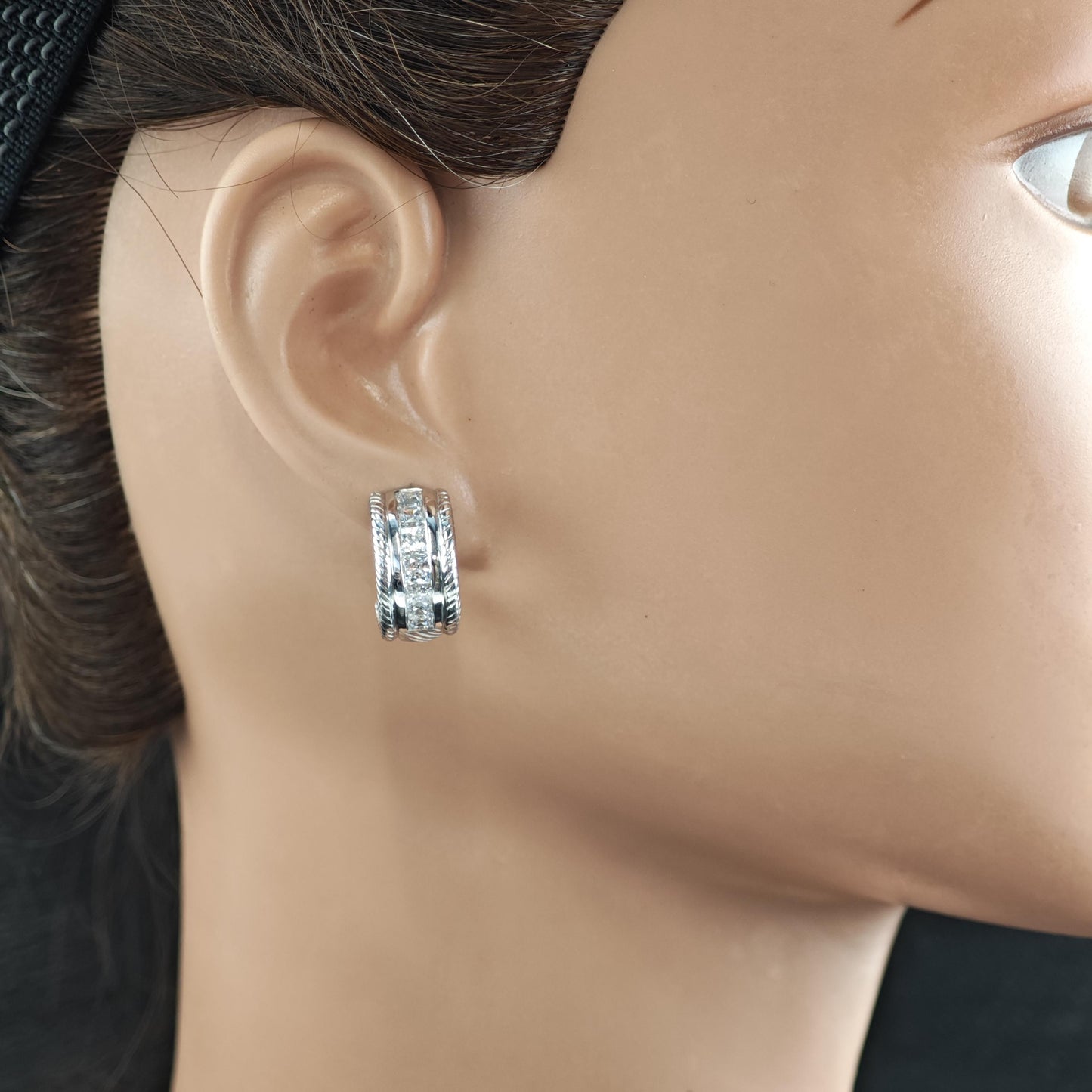 Choice of Judith Ripka Stud/Omega Back Sterling Silver Earrings ER3168