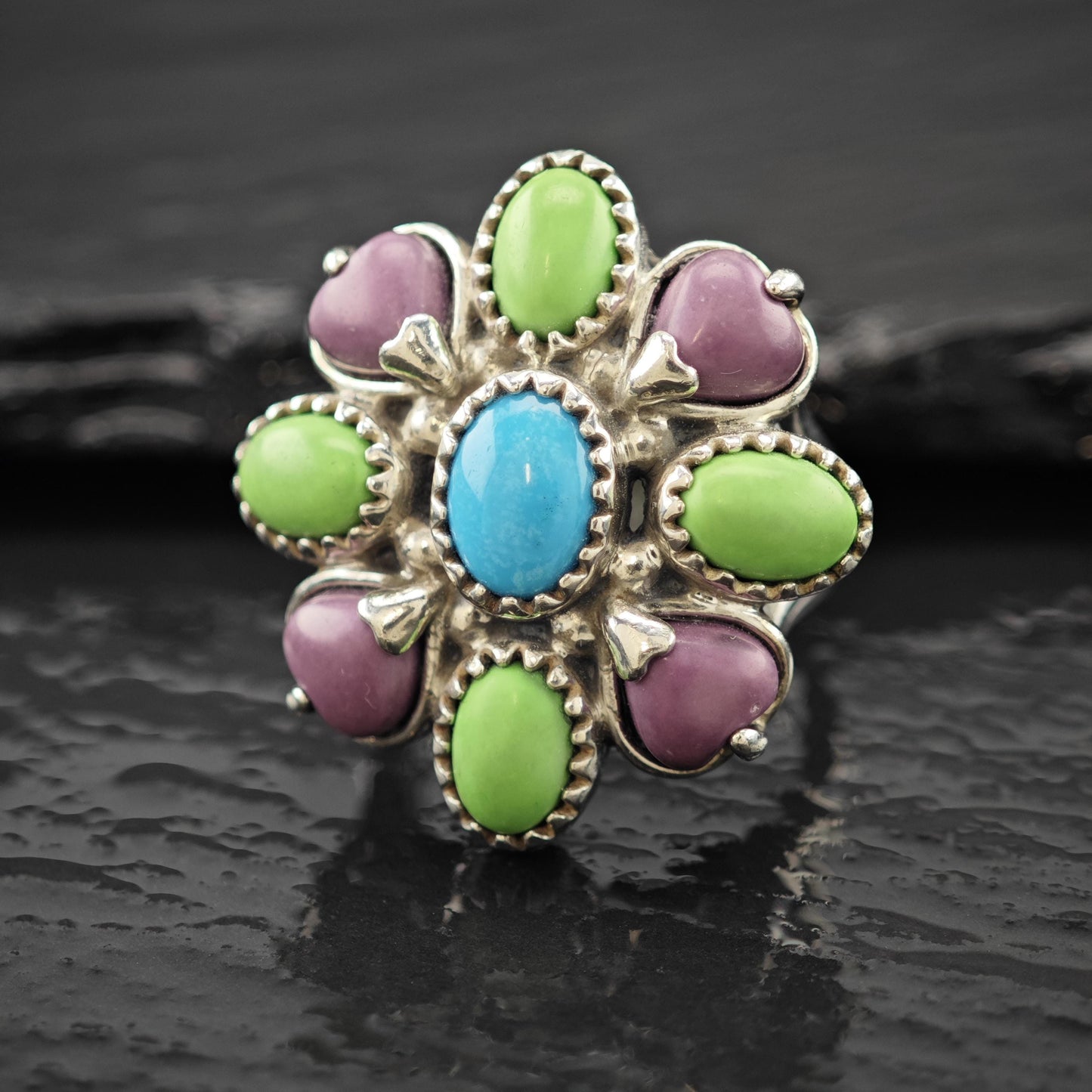 Carolyn Pollack Floral Ring Sterling Silver Size 7