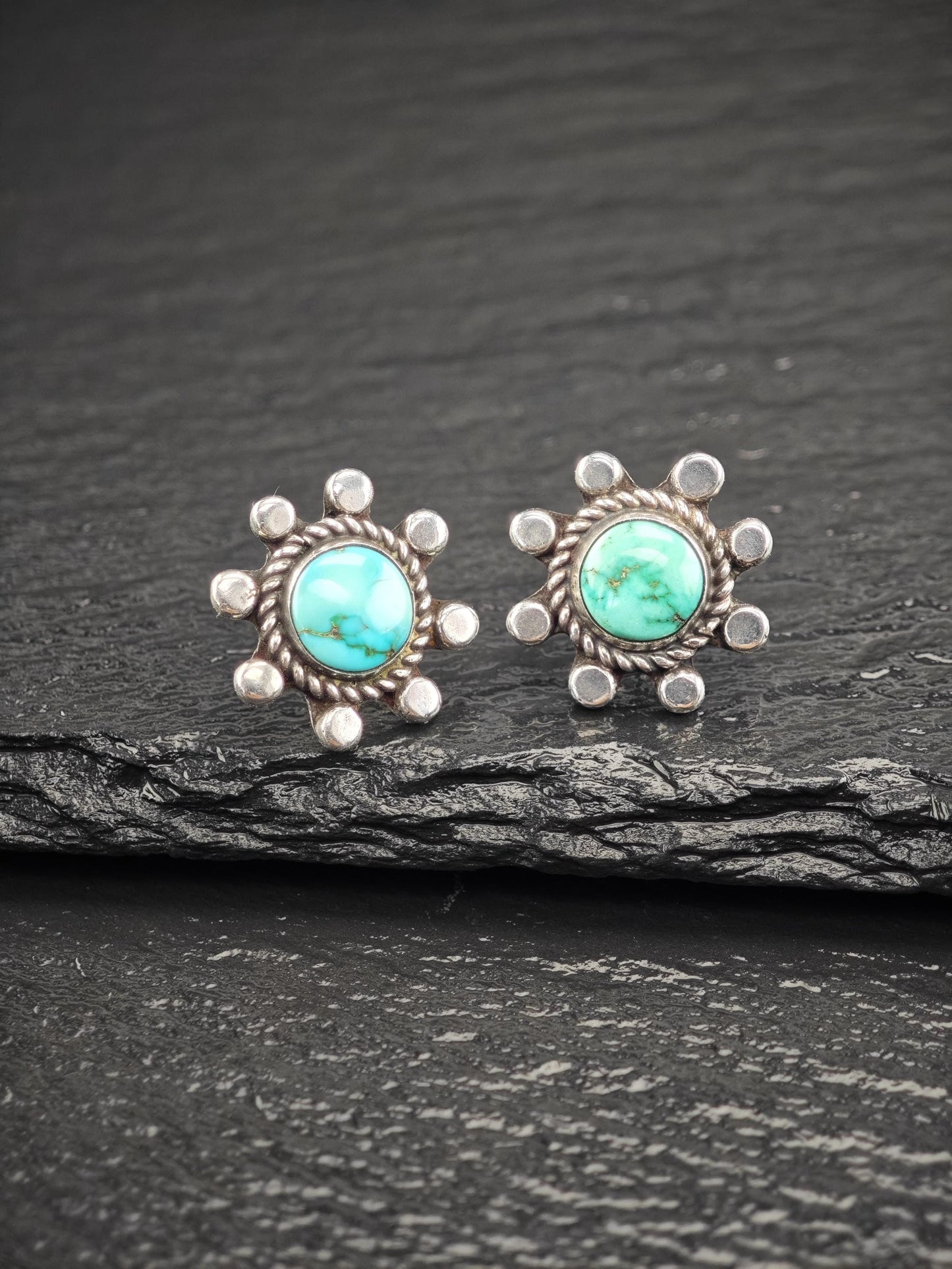Choice of Native American Turquoise Stud Earrings Sterling Silver