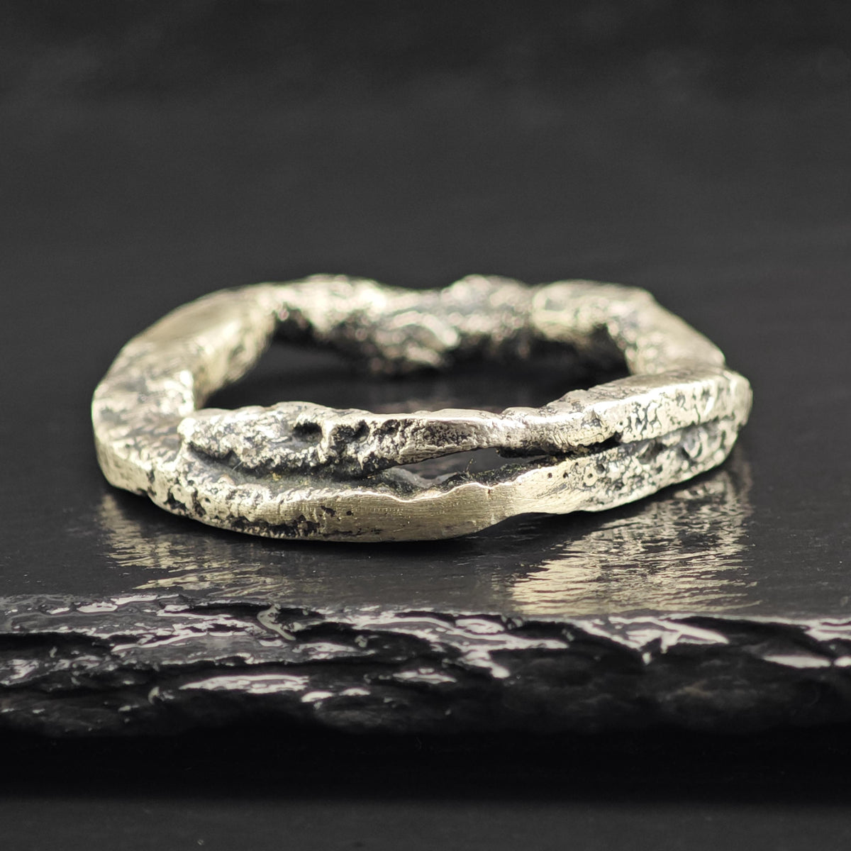 Brutalist Circle Sterling Silver Pendant P3090