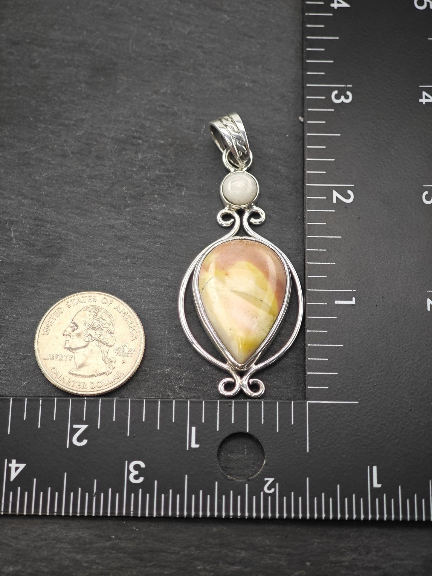 Vintage Jasper Pendant, Sterling Silver