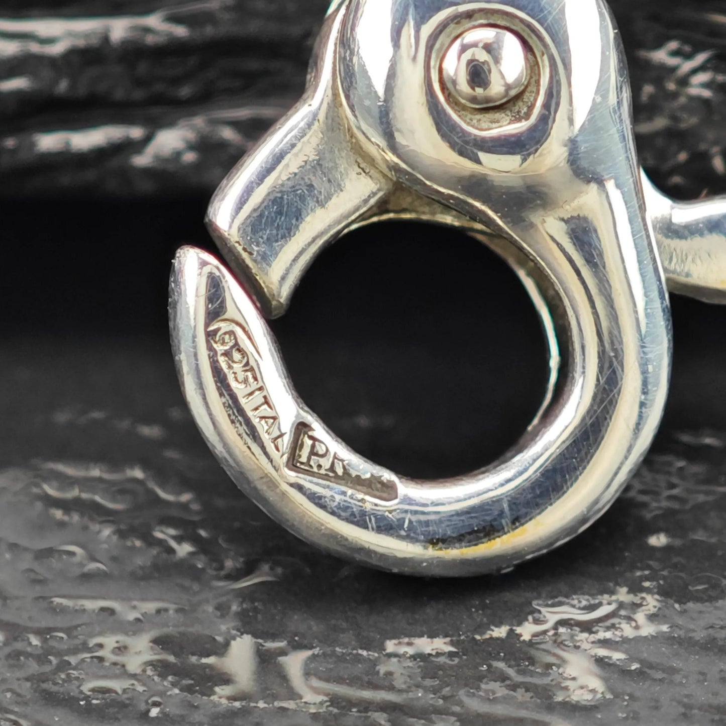 Two Tone Link Bracelet Sterling Silver Size 6 1/2"