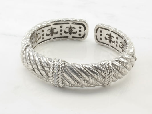 Judith Ripka Sterling Silver DQCZ Cuff Bracelet