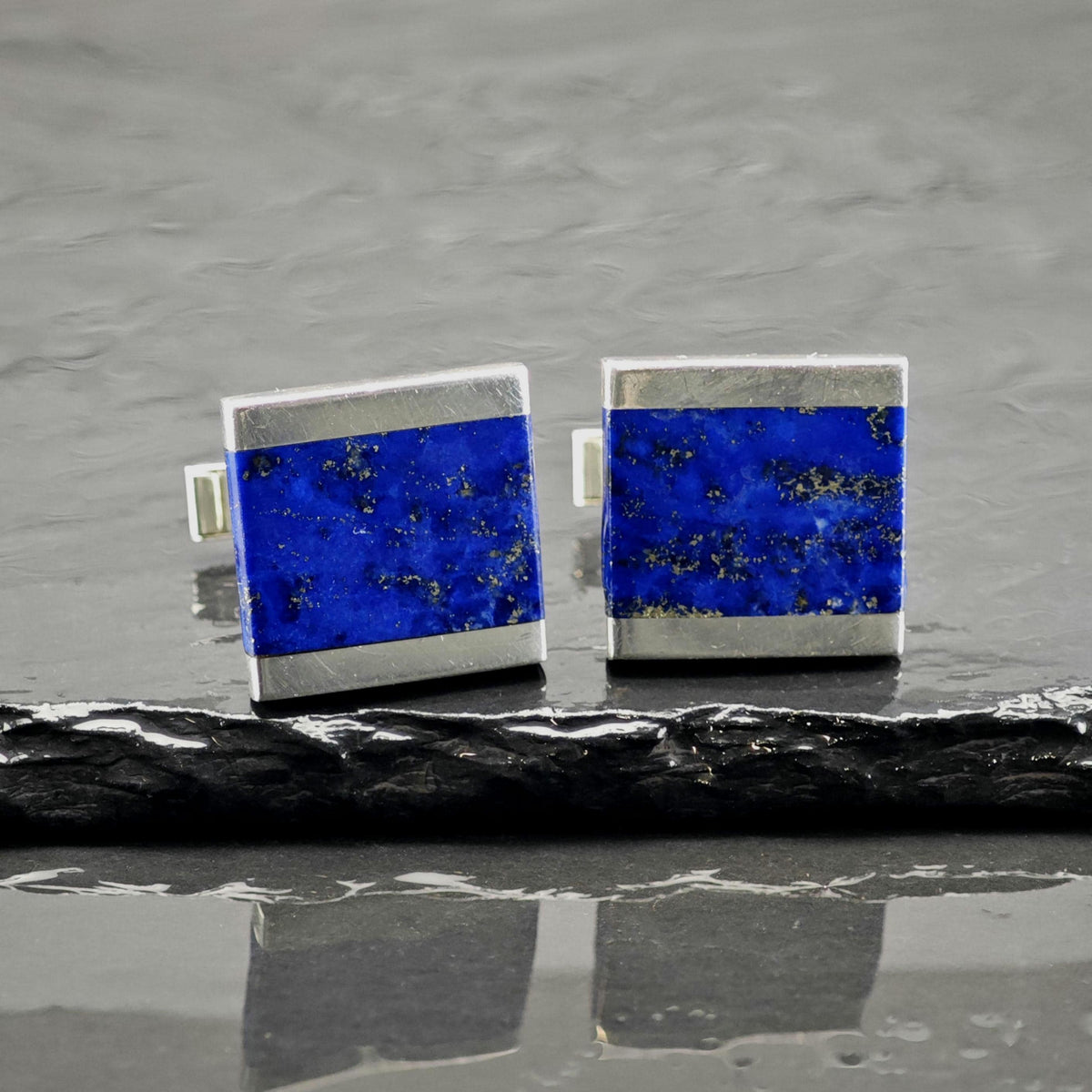 Square Lapis Lazuli Sterling Silver Cufflinks MISC0430