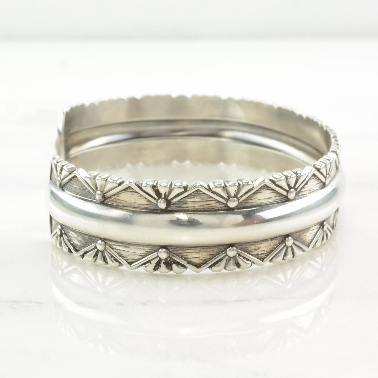 Southwest Sterling Silver Cuff Bracelet Ornate