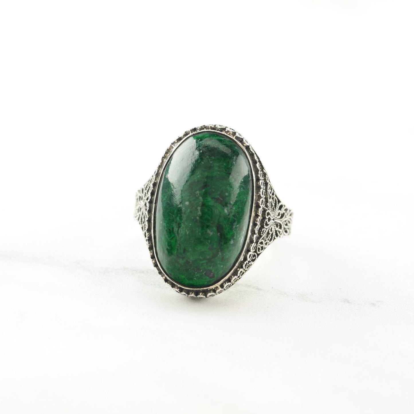 Chinese Export, Sterling Silver Ring Szadjustable 7 to 9 R5678