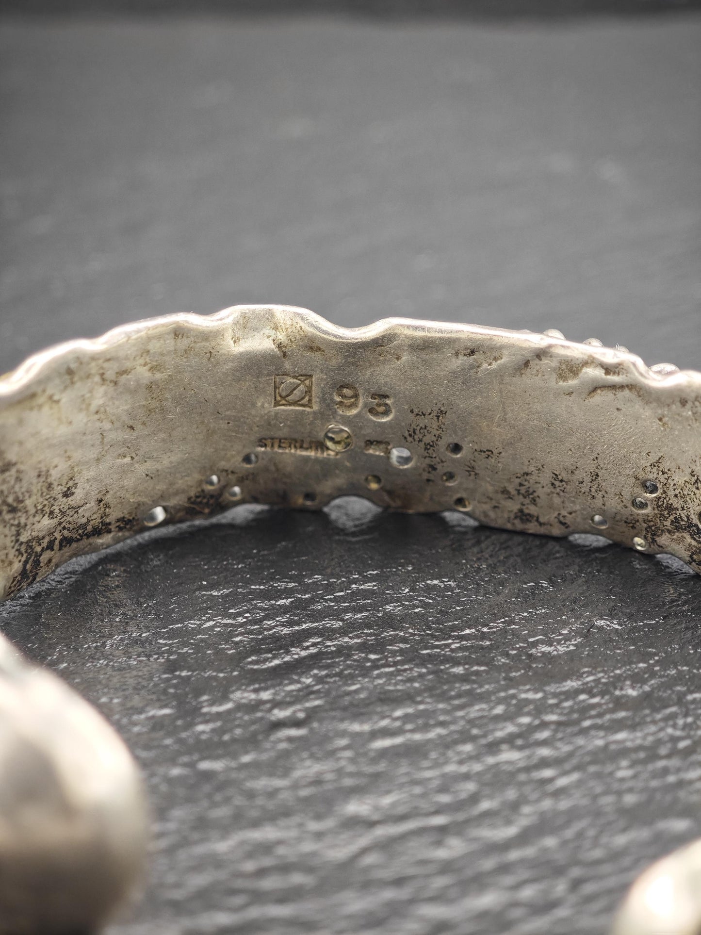 Brutalist Alligator, Moonstone, Onyx 14K Gold Accents Cuff Bracelet Sterling Silver
