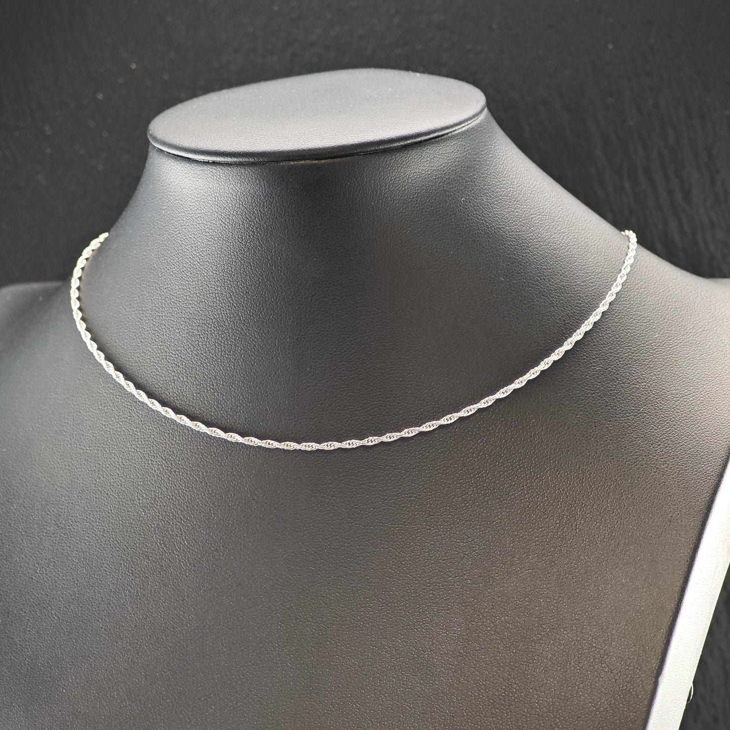 Adjustable slider Rope Chain Sterling Silver Necklace 24 1/8" N2627