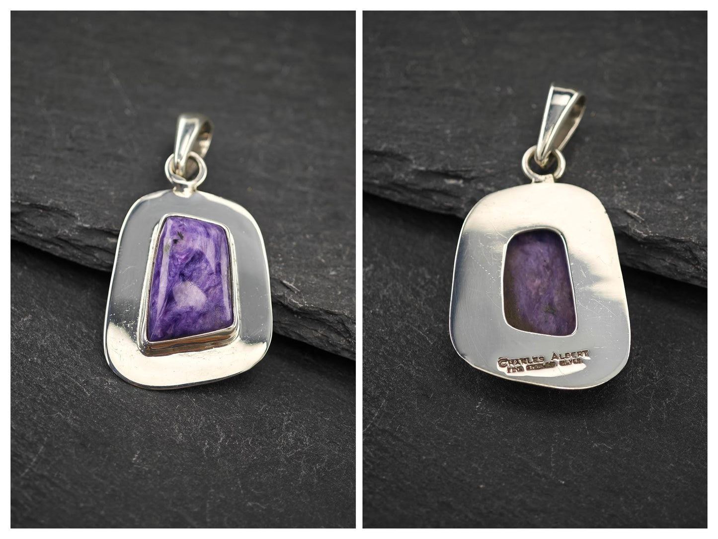 Choice of Vintage Purple Gemstone Pendants Sterling Silver