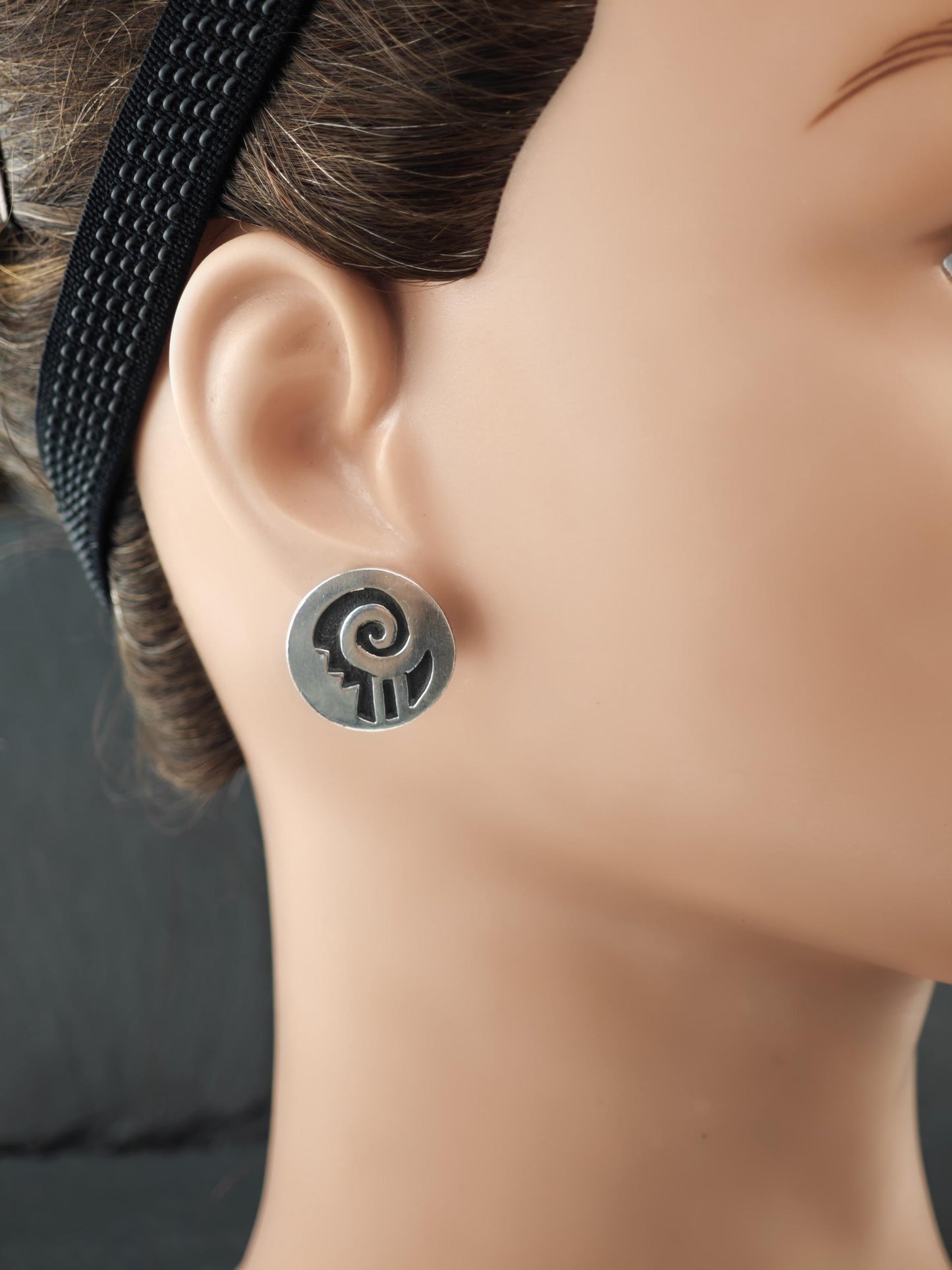 Choice of Native American, Overlay Stud Earrings Sterling Silver