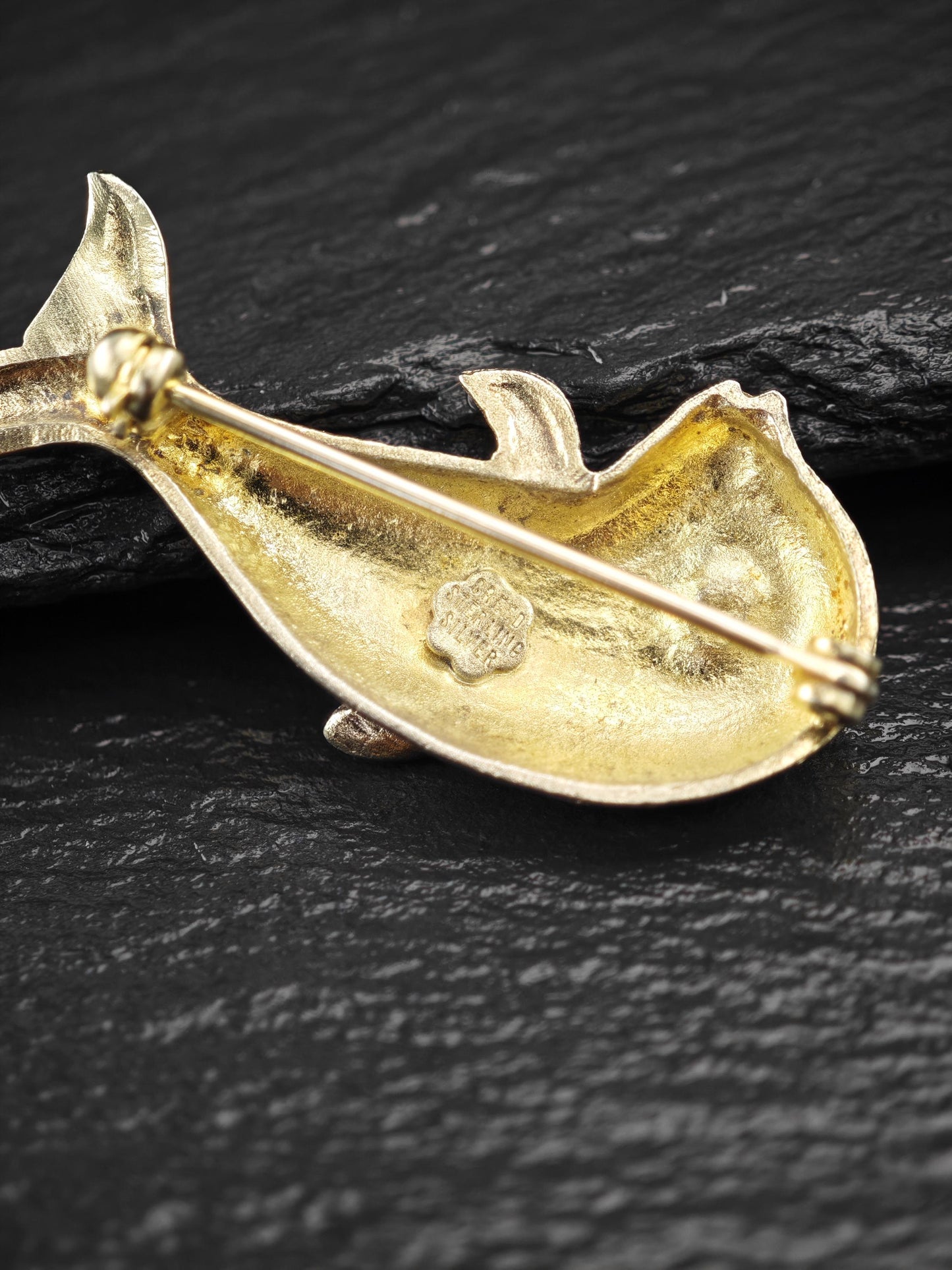Creed Gold Dolphin Brooch Sterling Silver