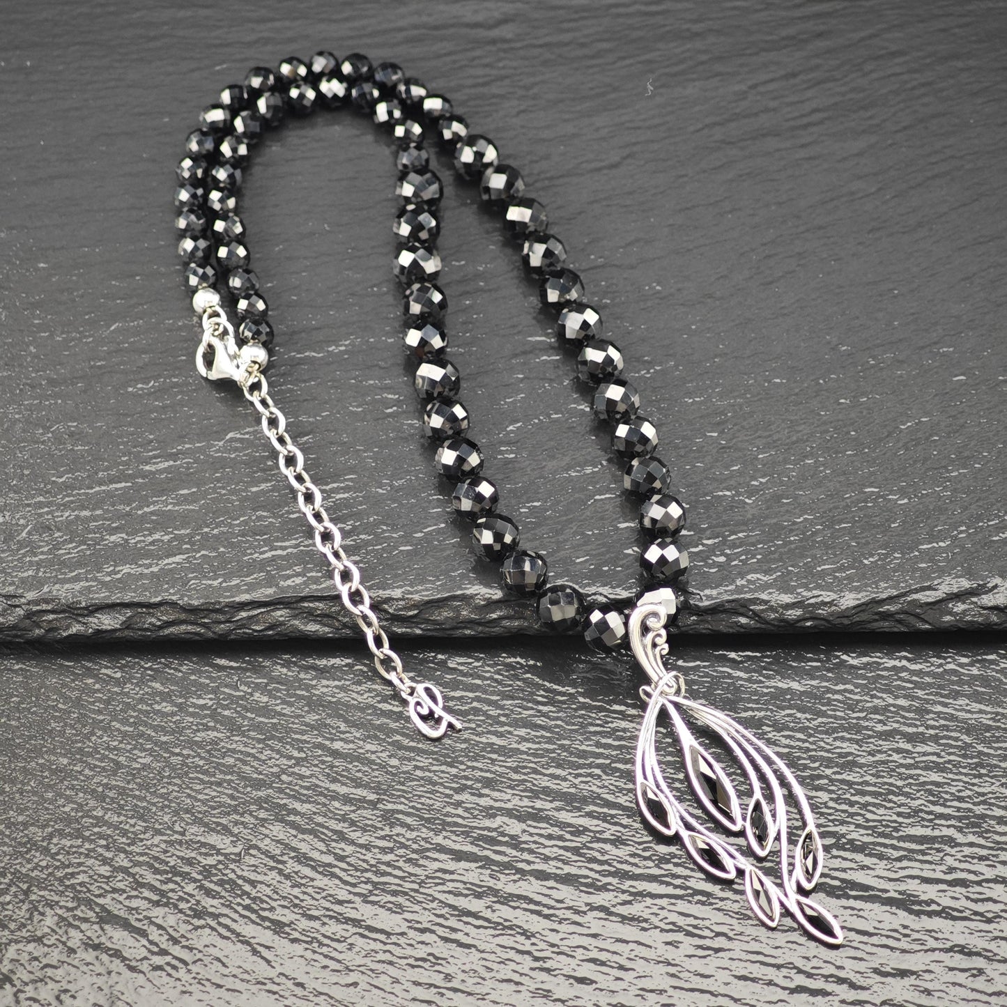 Carolyn Pollack Sterling Silver Black Onyx Beaded Necklace