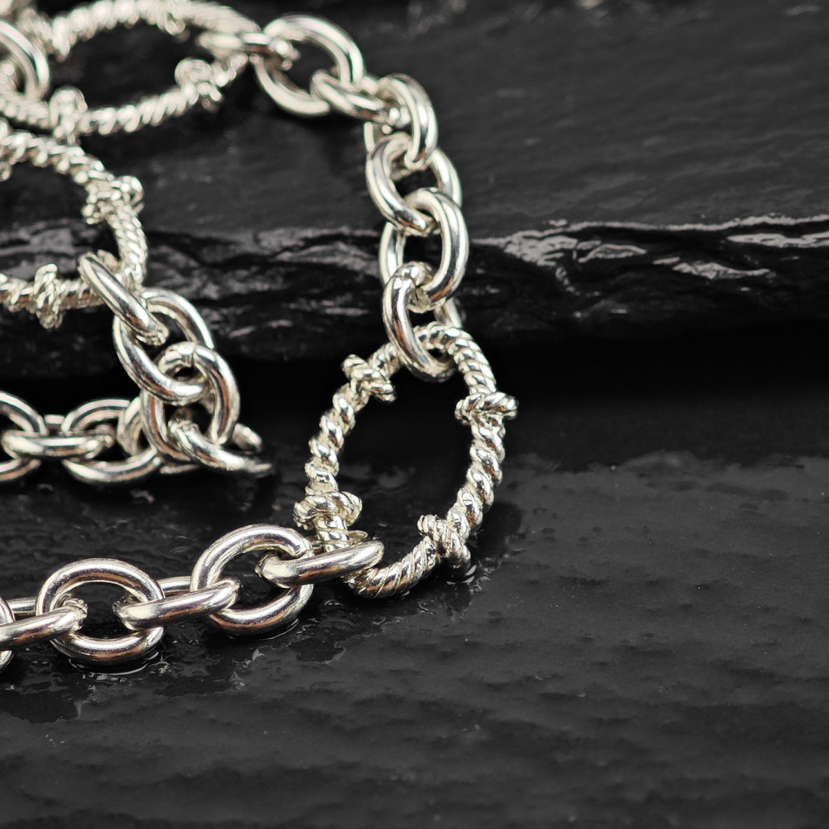 Vintage Judith Ripka CZ, Citrine Sterling Silver Link Chain Necklace N2803