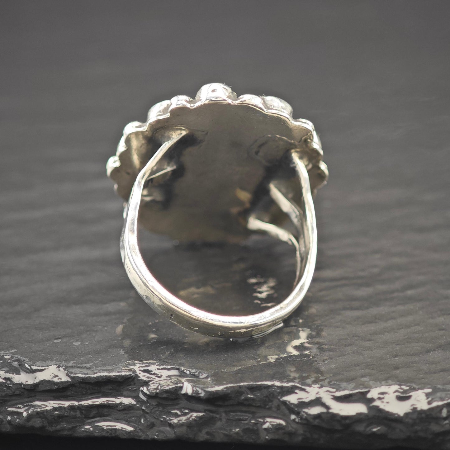 Native American Cluster Turquoise Ring Sterling Silver