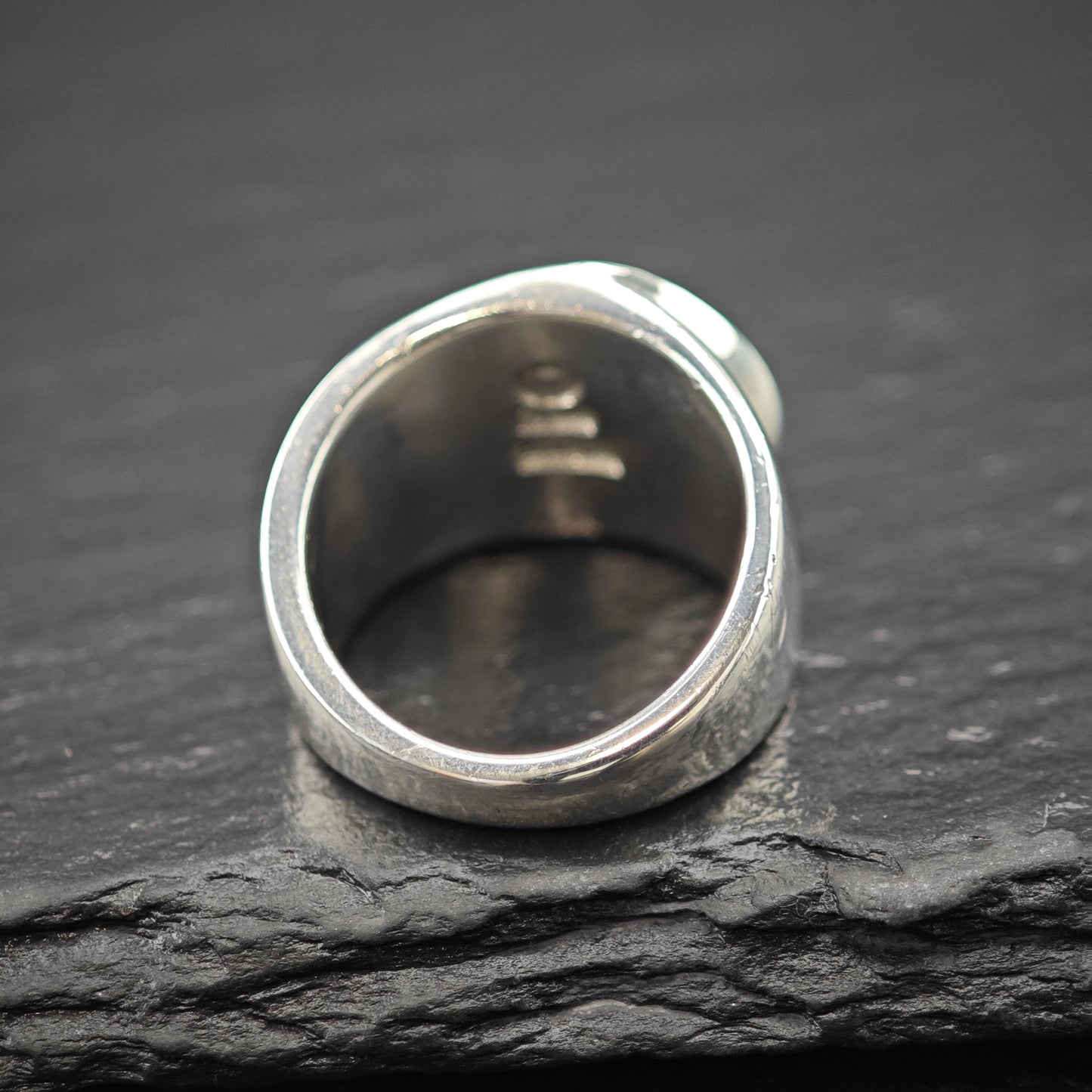 Wide Band Gold Accent Ring Sterling Silver Sz 6 1/4 R6022