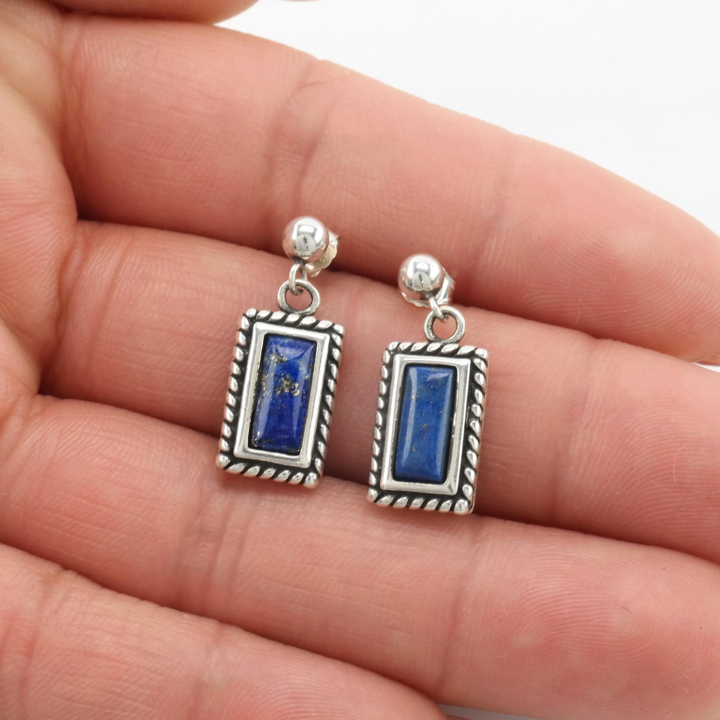 Choice Relios & TSF Dangle Earrings Sterling Silver Lapis Sodalite Inlay