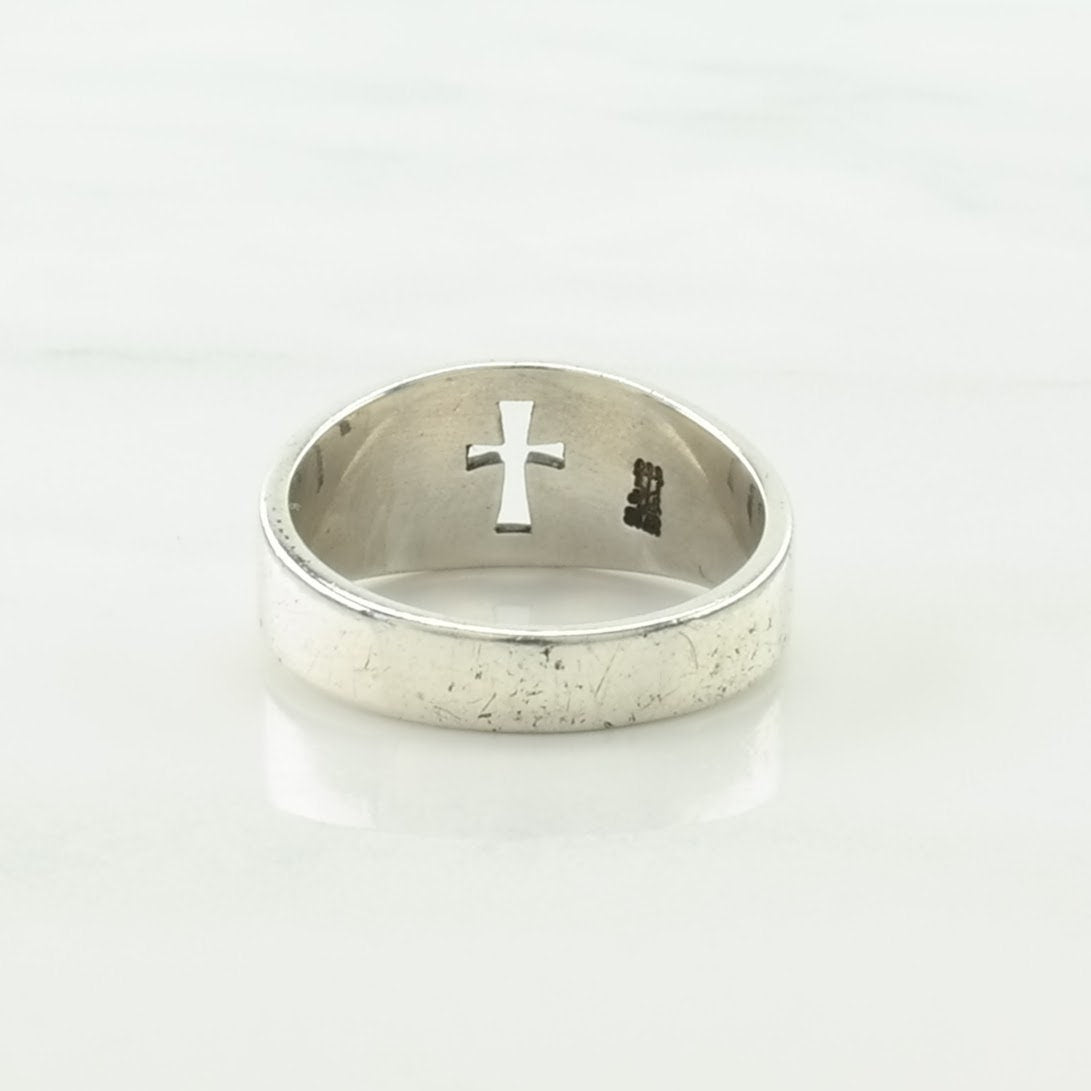 James Avery Silver Ring Cross Cutout Sterling Size 7