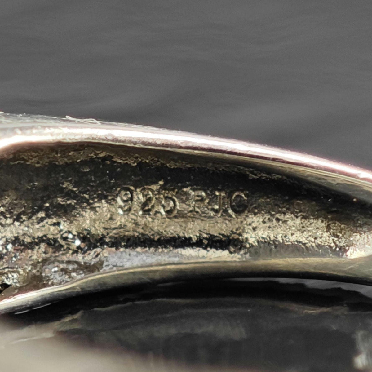 Druzy Inlay Signet Style Sterling Silver Ring Sz 6 R6816