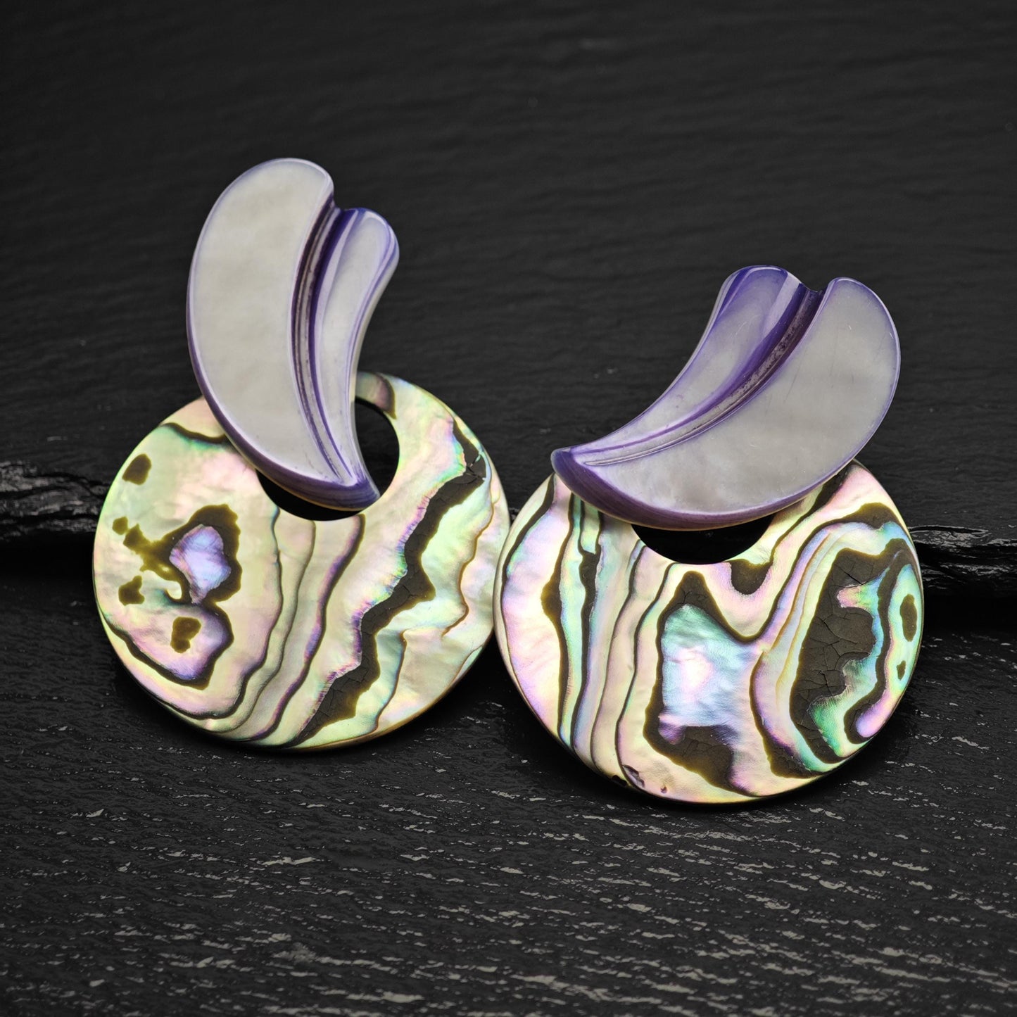 Stephen Dweck Abalone Shell Clip On/Dangle Sterling Silver Earrings ER3191