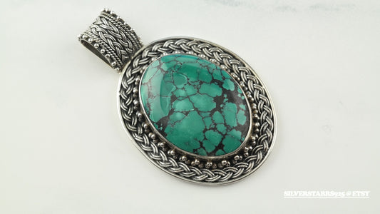 Vintage Turquoise Sterling Silver Pendant